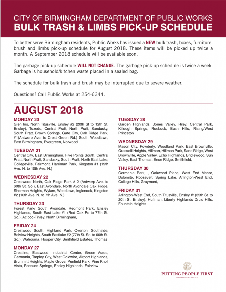 Public Works announces new trash pickup schedule for August « The