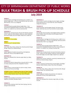 Public Works announces new bulk trash pick-up schedule for July « The